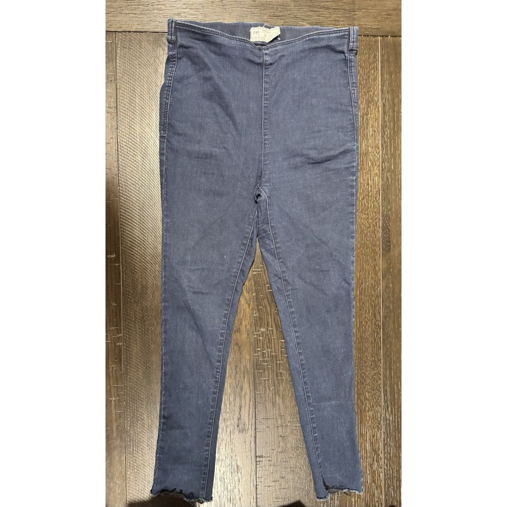 Free People Easy Goes It Skinny Jeggings Womens 31 Dark Wash Pull On Stretch